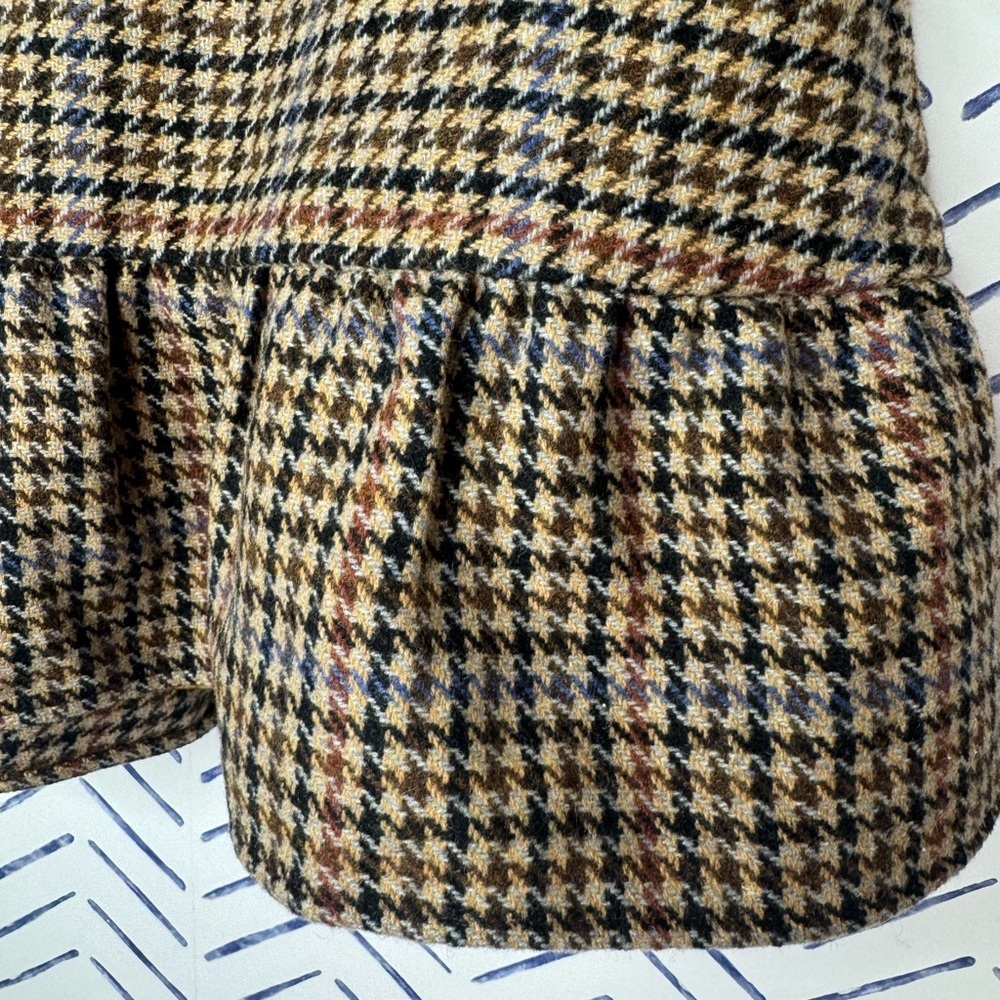 Jcrew Wool Houndstooth Flounce Mini Skirt Size 4 - Picture 2 of 7